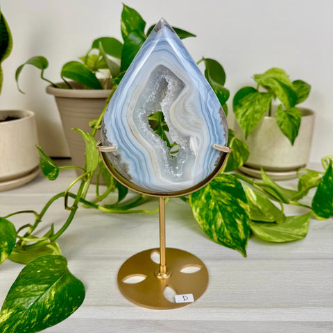 Druzy Agate Teardrop with Custom Stand D 4 - Kenna's Crystals from TikTok