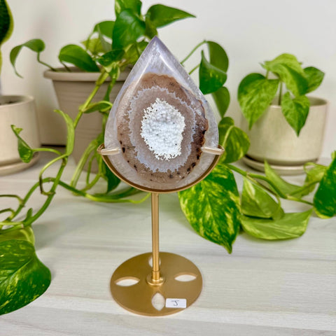 Druzy Agate Teardrop with Custom Stand J 10 - Kenna's Crystals from TikTok