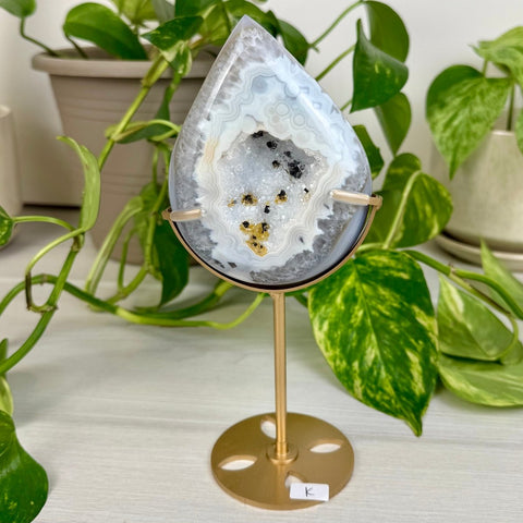Druzy Agate Teardrop with Custom Stand K 11 - Kenna's Crystals from TikTok