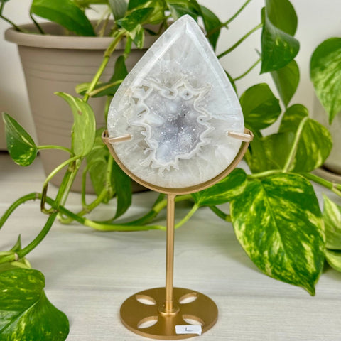 Druzy Agate Teardrop with Custom Stand L 12 - Kenna's Crystals from TikTok