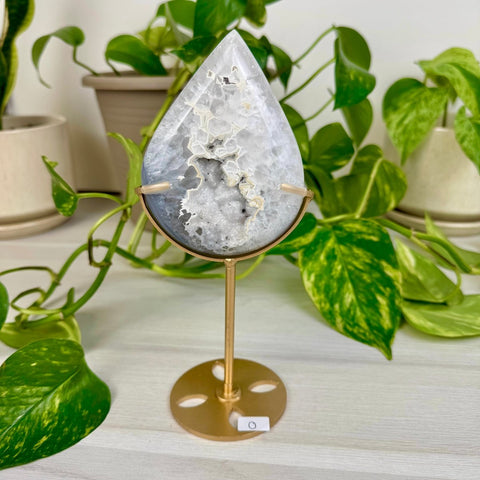 Druzy Agate Teardrop with Custom Stand O 15 - Kenna's Crystals from TikTok