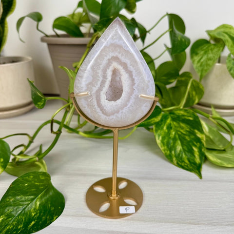 Druzy Agate Teardrop with Custom Stand P 16 - Kenna's Crystals from TikTok