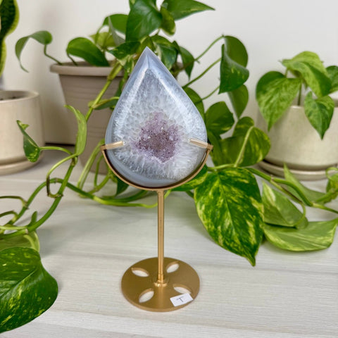 Druzy Agate Teardrop with Custom Stand T 20 - Kenna's Crystals from TikTok