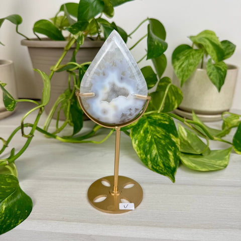 Druzy Agate Teardrop with Custom Stand V 22 - Kenna's Crystals from TikTok
