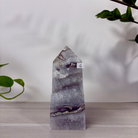 Druzy Moss Agate Tower