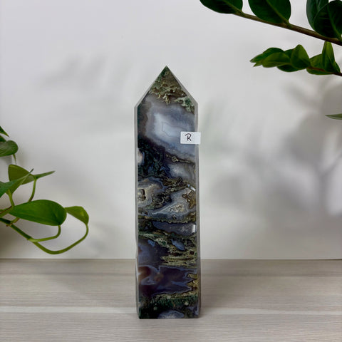 Druzy Moss Agate Tower
