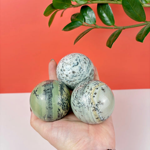 Enchanted Forest Painting Stone Sphere - Kenna's Crystals