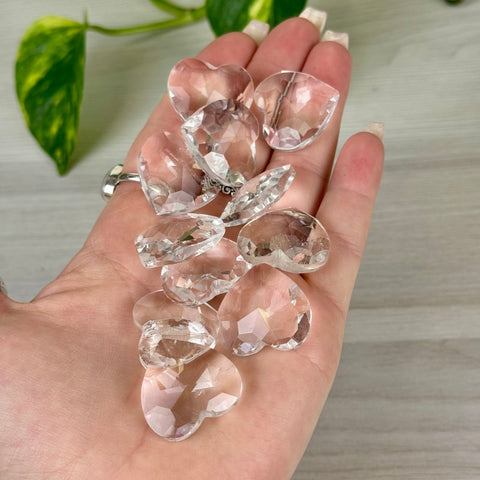 Faceted Clear Quartz Love Heart 2 - Kenna's Crystals from TikTok
