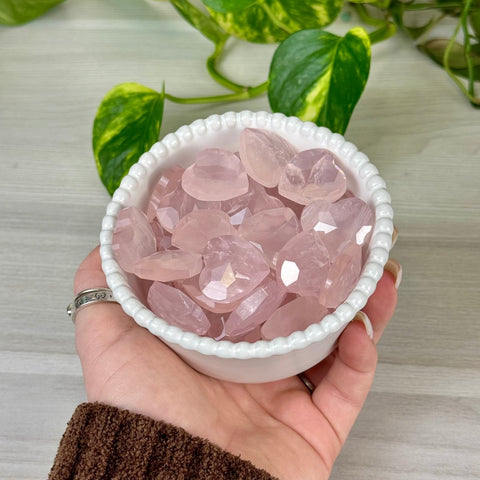 Faceted Rose Quartz Love Heart 1 - Kenna's Crystals from TikTok