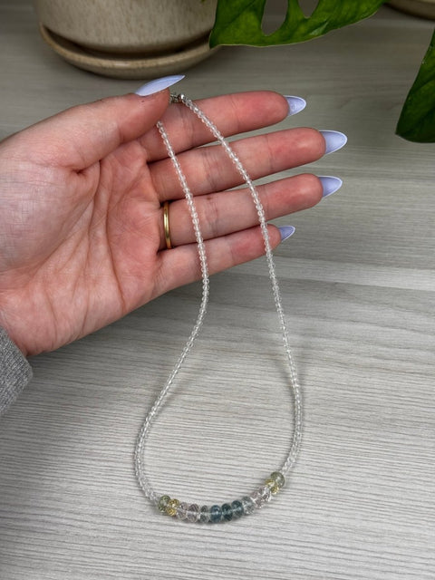 Faceted White Topaz & Beryl Necklace 1 - Kenna's Crystals from TikTok