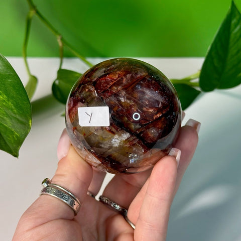 Fire Quartz Sphere Y 25 - Kenna's Crystals from TikTok