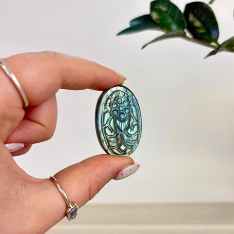 Floral Labradorite Cabochon