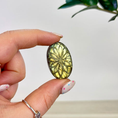 Floral Labradorite Cabochon