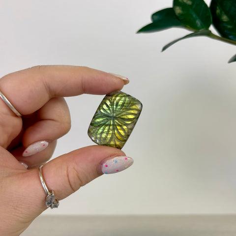 Floral Labradorite Cabochon