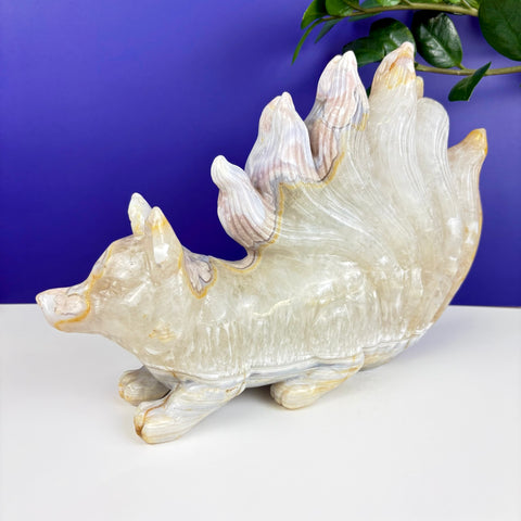 Flower Agate Nine-Tailed Fox - Kenna's Crystals