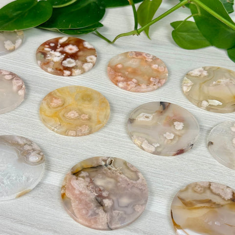 Flower Agate Poker Chip 1 - Kenna's Crystals from TikTok