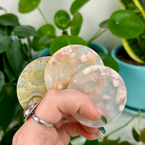 Flower Agate Poker Chip 2 - Kenna's Crystals from TikTok