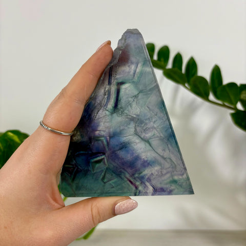 Geometric Rainbow Fluorite Slab