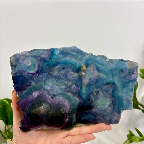 Geometric Rainbow Fluorite Slab