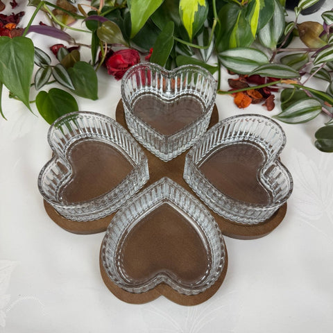 Glass Heart Bowl Set 4 - Kenna's Crystals from TikTok