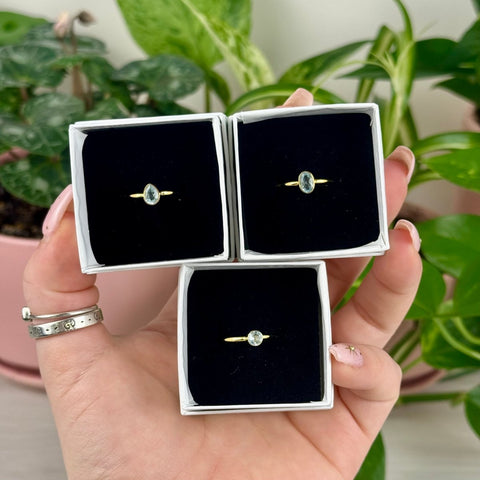 Gold Vermeil Aquamarine Stackable Ring 4 1 - Kenna's Crystals from TikTok