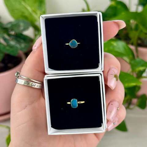 Gold Vermeil Chrysocolla Stackable Ring 4 1 - Kenna's Crystals from TikTok