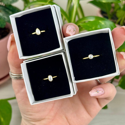 Gold Vermeil Pearlescent Stackable Ring 4 2 - Kenna's Crystals from TikTok