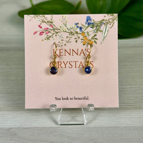 Gold Vermeil Tanzanite Dangle Earrings 1 - Kenna's Crystals from TikTok