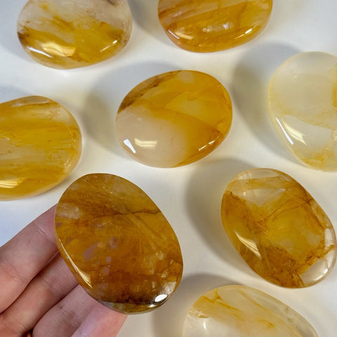 Golden Healer Palm Stone 33 2 - Kenna's Crystals from TikTok