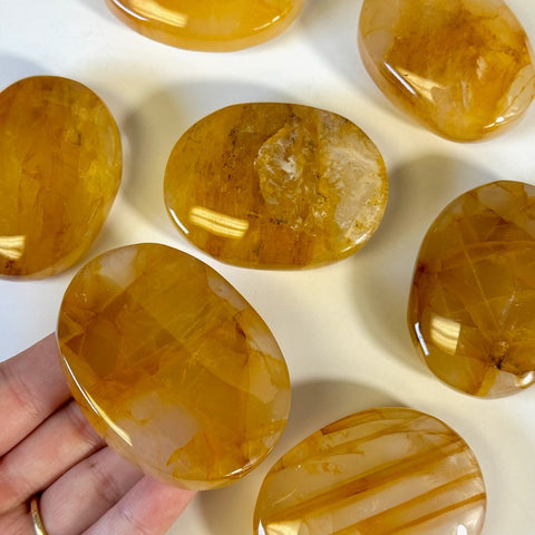 Golden Healer Palm Stone 44 3 - Kenna's Crystals from TikTok