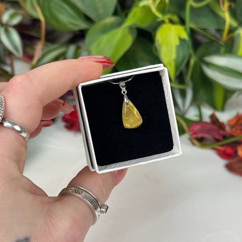 Golden Rutilated Necklace Small Pendant 1 - Kenna's Crystals from TikTok