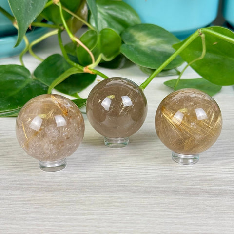 Golden Rutilated Quartz Sphere 122 11 - Kenna's Crystals from TikTok