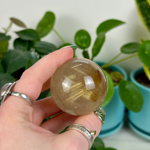 Golden Rutilated Quartz Sphere 222 2 - Kenna's Crystals from TikTok