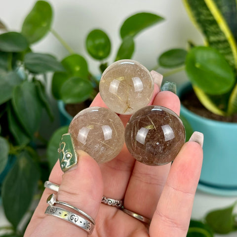 Golden Rutilated Quartz Sphere 44 4 - Kenna's Crystals from TikTok