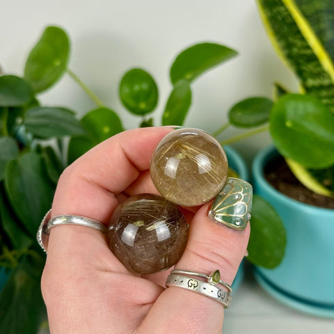 Golden Rutilated Quartz Sphere 55 5 - Kenna's Crystals from TikTok