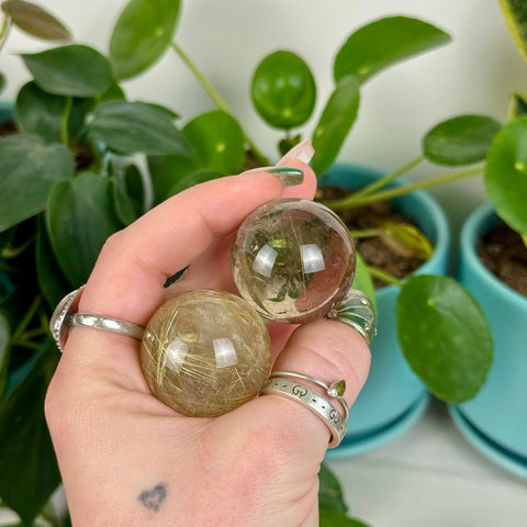 Golden Rutilated Quartz Sphere 88 8 - Kenna's Crystals from TikTok