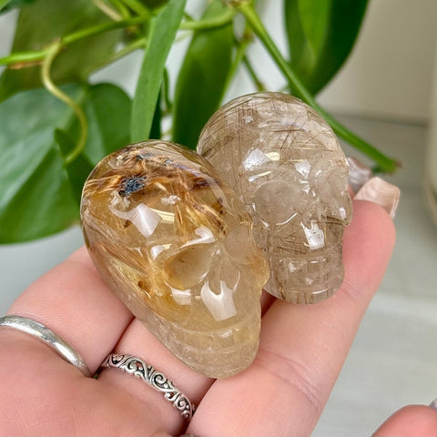 Golden Rutilated Skull 122 8 - Kenna's Crystals from TikTok