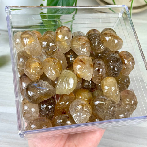 Golden Rutilated Skull 55 3 - Kenna's Crystals from TikTok