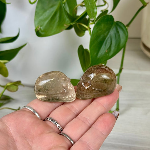 Golden Rutilated Skull 88 6 - Kenna's Crystals from TikTok