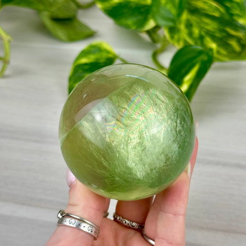 Green Apple Fluorite Sphere 333 3 - Kenna's Crystals from TikTok