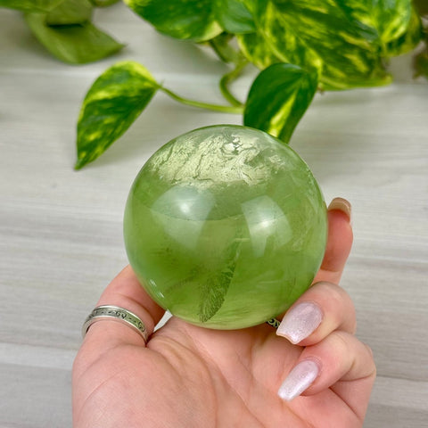 Green Apple Fluorite Sphere 344 4 - Kenna's Crystals from TikTok