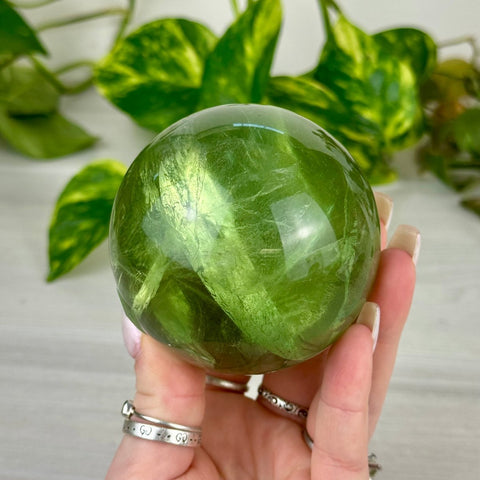 Green Apple Fluorite Sphere 411 1 - Kenna's Crystals from TikTok