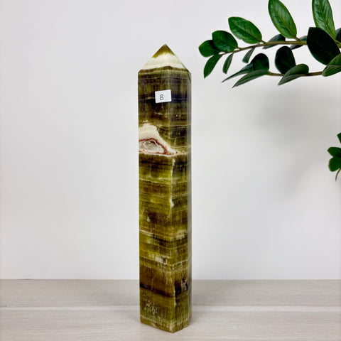 Green Calcite Frankenstone Tower - Kenna's Crystals