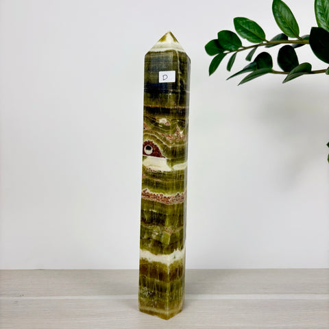 Green Calcite Frankenstone Tower - Kenna's Crystals