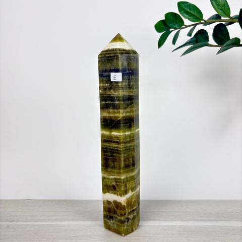 Green Calcite Frankenstone Tower - Kenna's Crystals