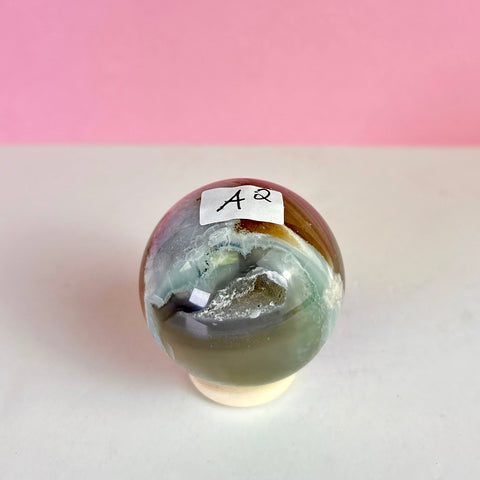 Green Flower Agate Sphere