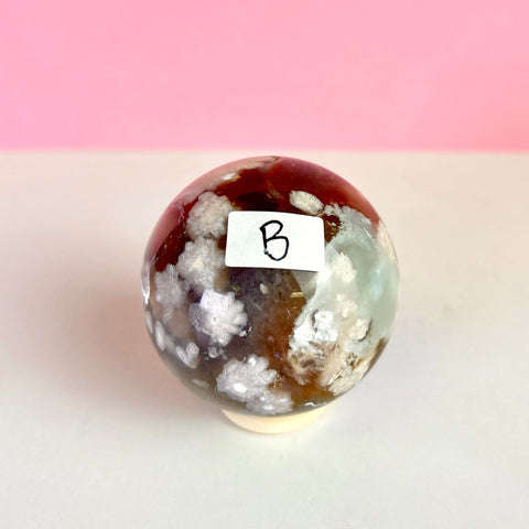 Green Flower Agate Sphere