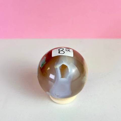 Green Flower Agate Sphere