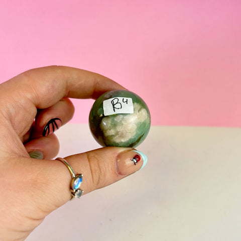 Green Flower Agate Sphere