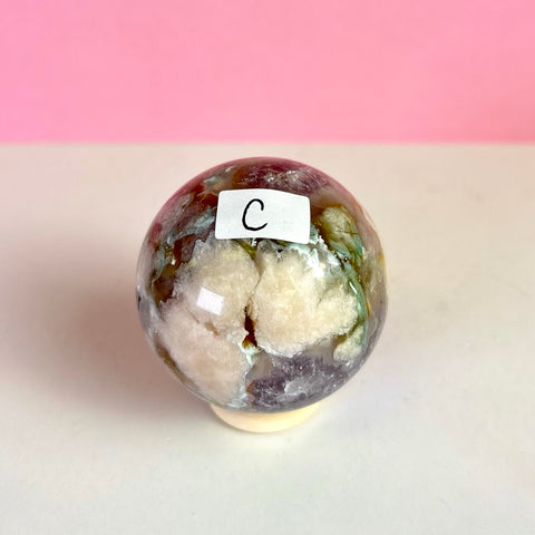 Green Flower Agate Sphere
